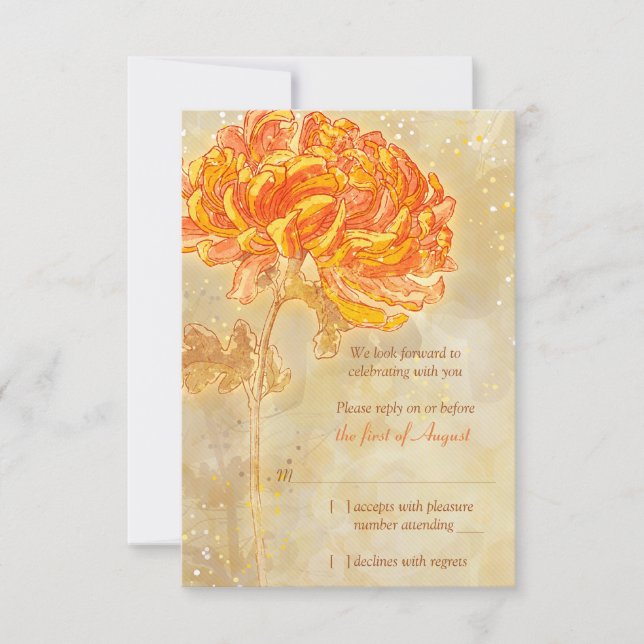 Bröllop OSA för Chrysanthemum Orange Blommigt (Framsida)
