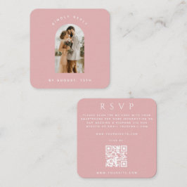 Bröllop OSA för Dusty Rosa Arch Photo QR Code Onli Tilläggskort