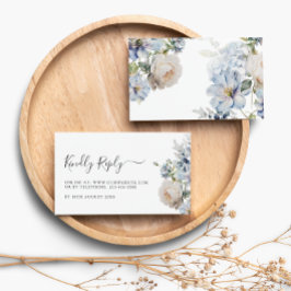 Bröllop OSA för elegant, blå och vit Blommigt Tilläggskort