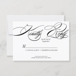 Bröllop OSA för elegant Calligraphy Kort