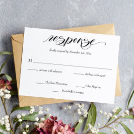 Bröllop OSA för elegant Calligraphy Kort