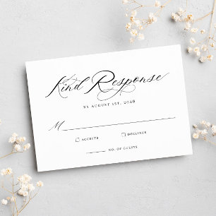 Bröllop OSA för elegant Chic Calligraphy Kort