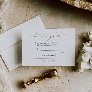 Bröllop OSA för elegant Guld Calligraphy Kort