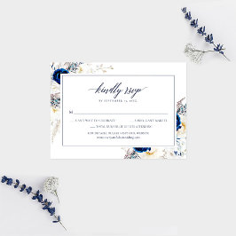 Bröllop OSA för elegant Horizon Blue Calligraphy Tack Kort