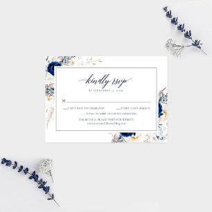 Bröllop OSA för elegant Horizon Blue Calligraphy Tack Kort