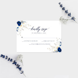 Bröllop OSA för elegant Horizon Blue Calligraphy Tack Kort