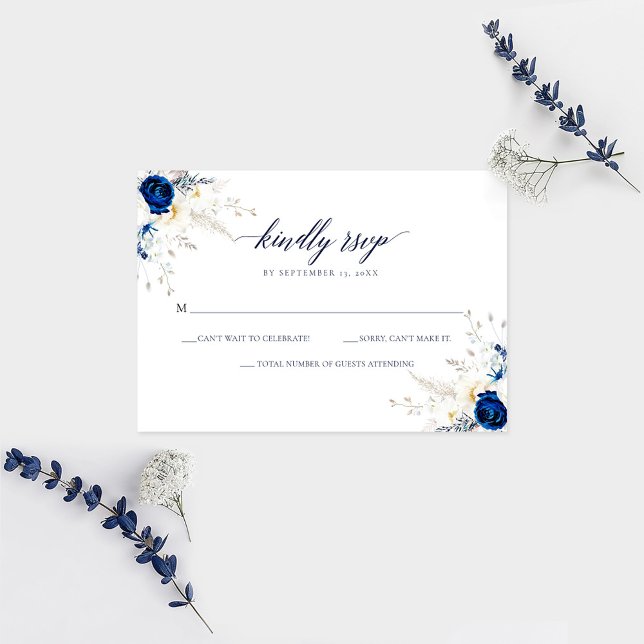 Bröllop OSA för elegant Horizon Blue Calligraphy Tack Kort (Skapare uppladdad)