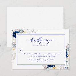 Bröllop OSA för elegant Horizon Blue Calligraphy Tack Kort