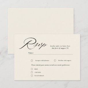 Bröllop OSA för elegant Script Calligraphy Tilläggskort
