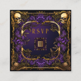 Bröllop OSA för elegantens gotik QR-kod Tilläggskort