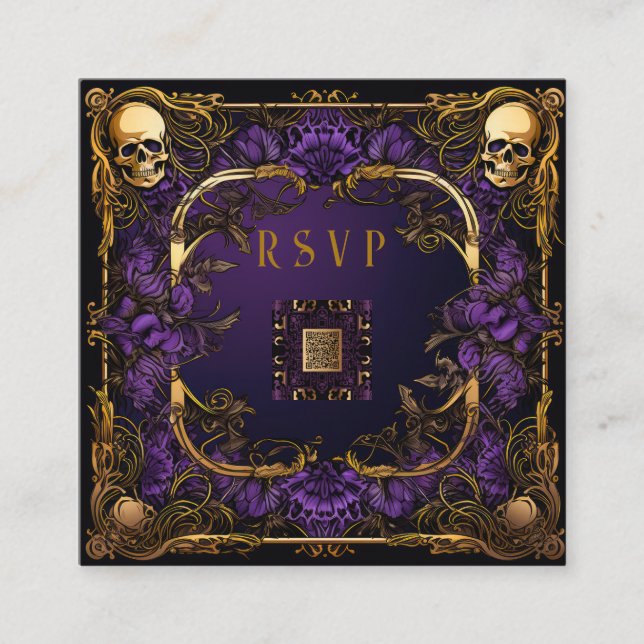 Bröllop OSA för elegantens gotik QR-kod Tilläggskort (Framsida)