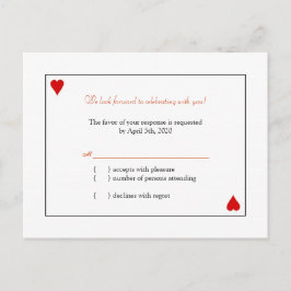 Bröllop OSA för enkla spelkort Inbjudan Vykort