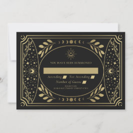 Bröllop OSA för Guld Elegant-Tarot Card Inbjudningar