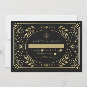 Bröllop OSA för Guld Elegant-Tarot Card Inbjudningar