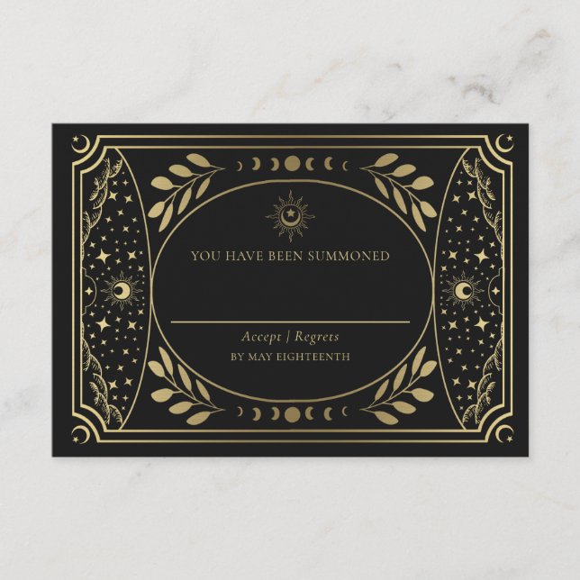 Bröllop OSA för Guld Elegant-Tarot Card Tilläggskort (Framsida)