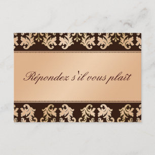 Bröllop OSA för höstverifiering av elegant Damask Kort
