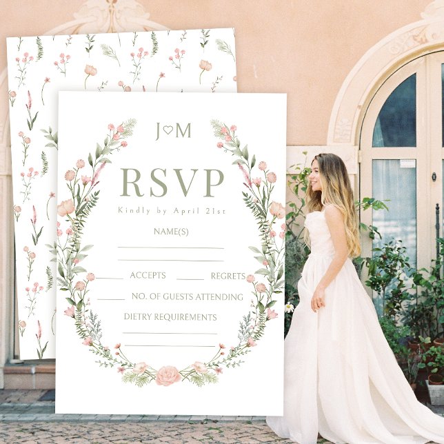 bröllop OSA för jokertecken för grönt rosa blommig (Skapare uppladdad)