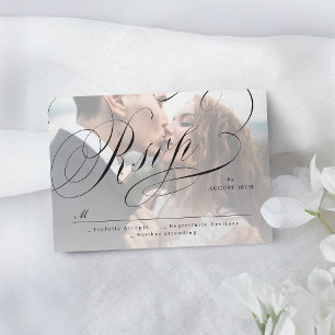 bröllop OSA för klassiskt calligraphy-foto-elegant Kort