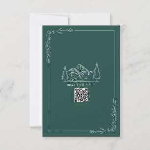Bröllop OSA för konsthantverk Emerald QR-kod Kort