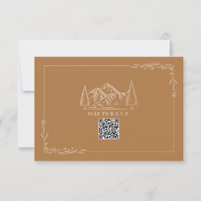 Bröllop OSA för konsthantverk Goldenrod QR-kod Kort (Framsida)