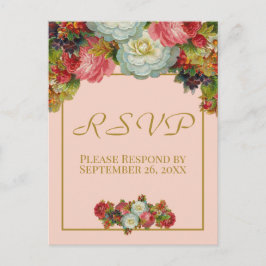 Bröllop OSA för koral Rosa Höst Blommigt Vykort