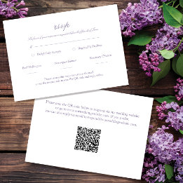 Bröllop OSA för Lavender-Elegant med QR-kod Kort