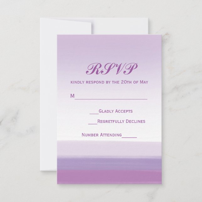Bröllop OSA för Lavender Lila Watercolor (Framsida)