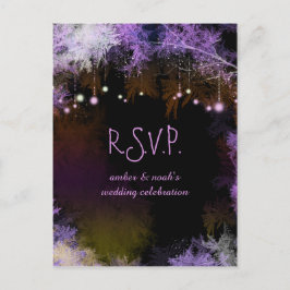 Bröllop OSA för Lila av Starry Evening Forest Inbjudan Vykort