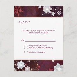 Bröllop OSA för Merlot White Winter-Blommigt Inbjudan Vykort