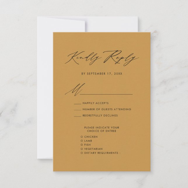 Bröllop OSA för minimal Chic i elegant Script Beig (Framsida)