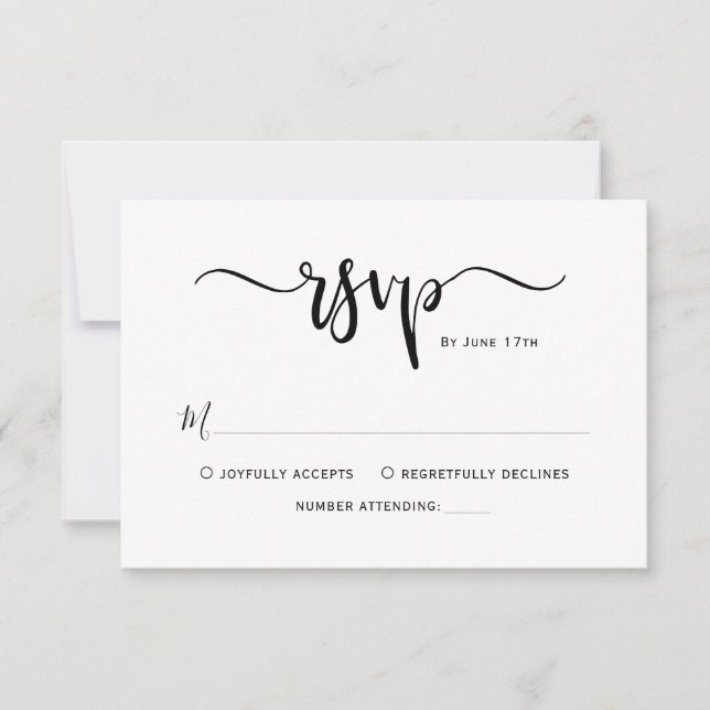 Bröllop OSA för minimal Elegant-kalligrafi (Framsida)
