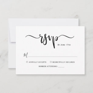 Bröllop OSA för minimal Elegant-kalligrafi Kort