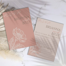 Bröllop OSA för minimal Rosa-Blommigt Tack Kort