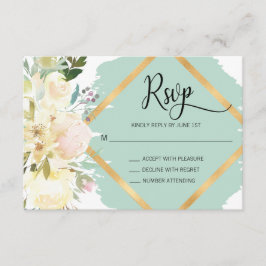 Bröllop OSA för Mint Ivory-Blommigt för vattenfär