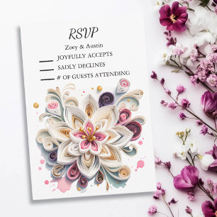 Bröllop OSA för pappra fyllningsblommor Inbjudningar