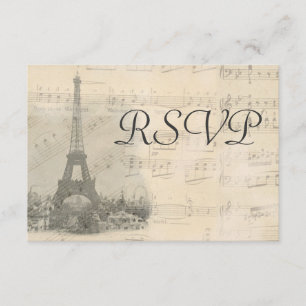 Bröllop OSA för Paris Vintage Music Kort