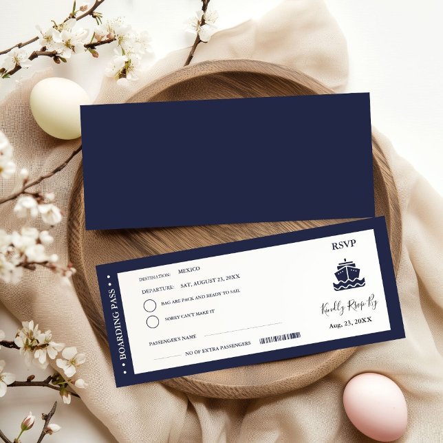 Bröllop OSA för påstigningspass för Frakt för Naut Inbjudningar (Skapare uppladdad)