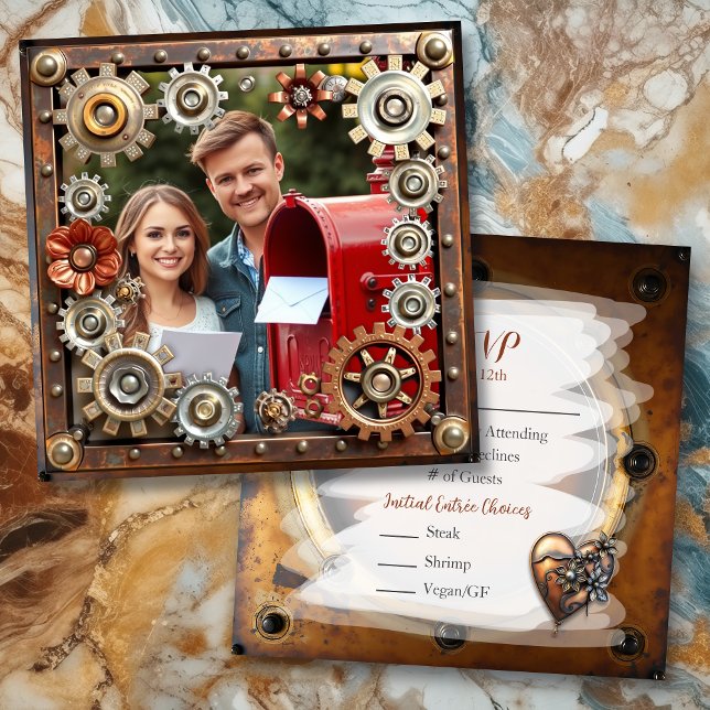 Bröllop OSA för Personlig av kopparsteampunk Spara Datumet (Skapare uppladdad)