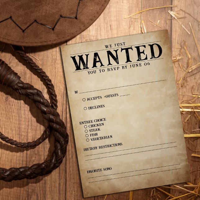 Bröllop OSA för Poster vintage (Vintage Wanted Poster Wedding RSVP)