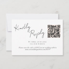 Bröllop OSA för QR-kod för elegant-skriptkalligraf Kort