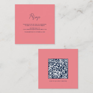 Bröllop OSA för QR-kod Fyrkantigt Visitkort