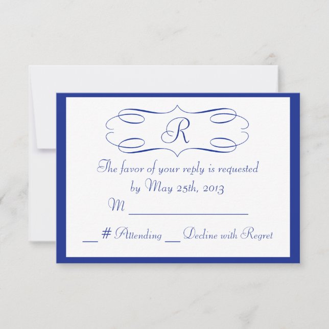 Bröllop OSA för Royal Blue Monogram (Framsida)