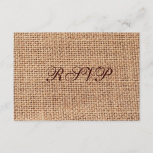 Bröllop OSA för Rustic Land Burlap Kort