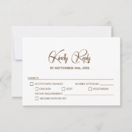 Bröllop OSA för snyggt med menyalternativ Kort