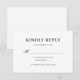 Bröllop OSA för svart och vit klassisk kalligrafi Kort