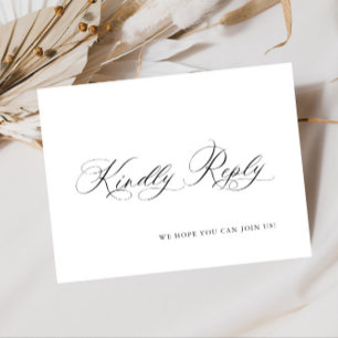 Bröllop OSA för val av elegant Calligraphy-meny Vykort