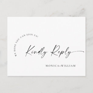 Bröllop OSA för val av elegant Calligraphy-meny Vykort