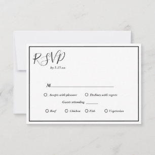 Bröllop OSA för val av elegant Modern Menu Kort