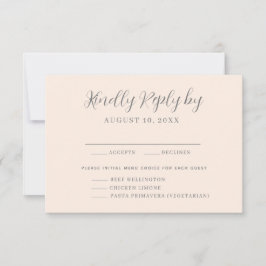 Bröllop OSA för val av  Rosa-meny Kort