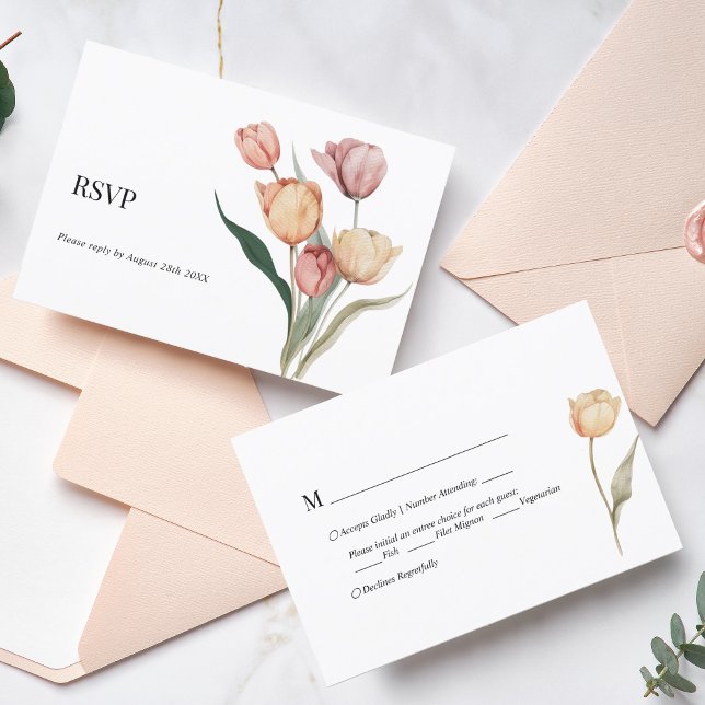 Bröllop OSA för val av tunn vattenfärgsmeny Kort (Skapare uppladdad)